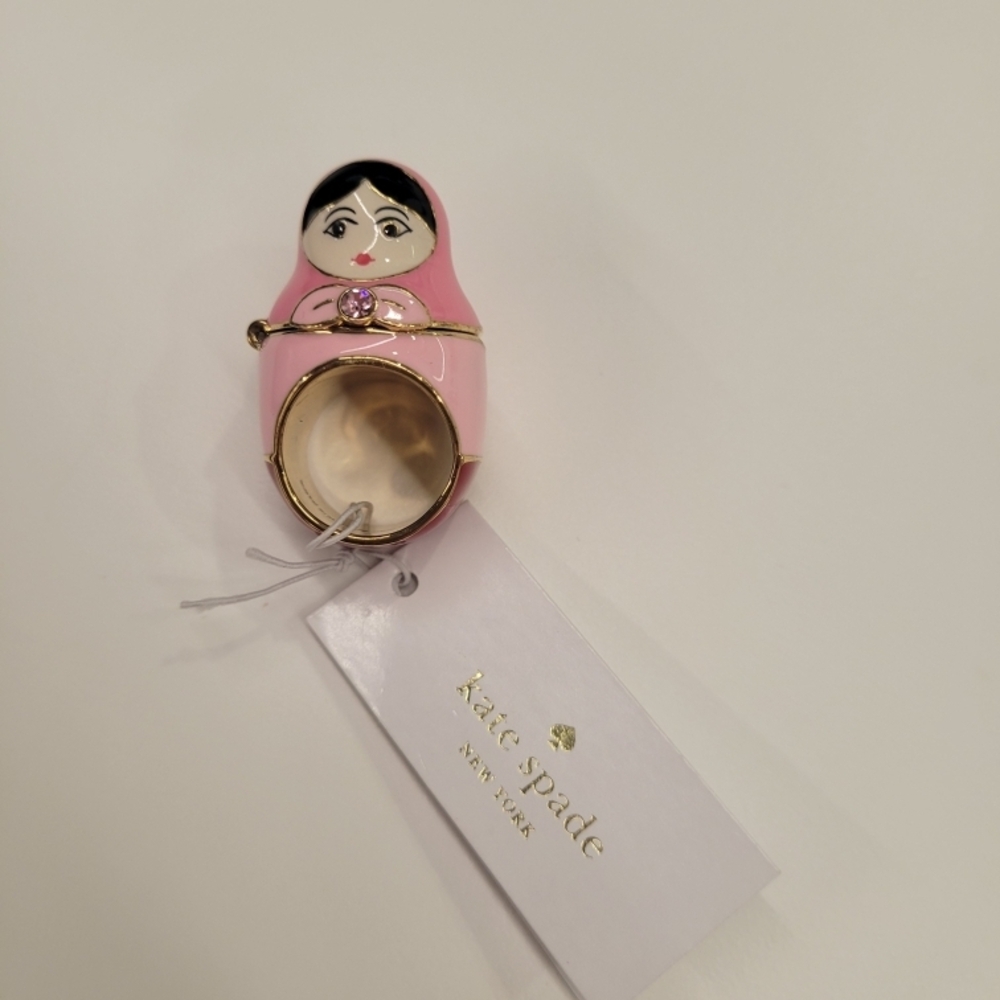 Kate Spade Pink and Gold Matryoshka Ohhh LALA Doll Ring NwT Sz5